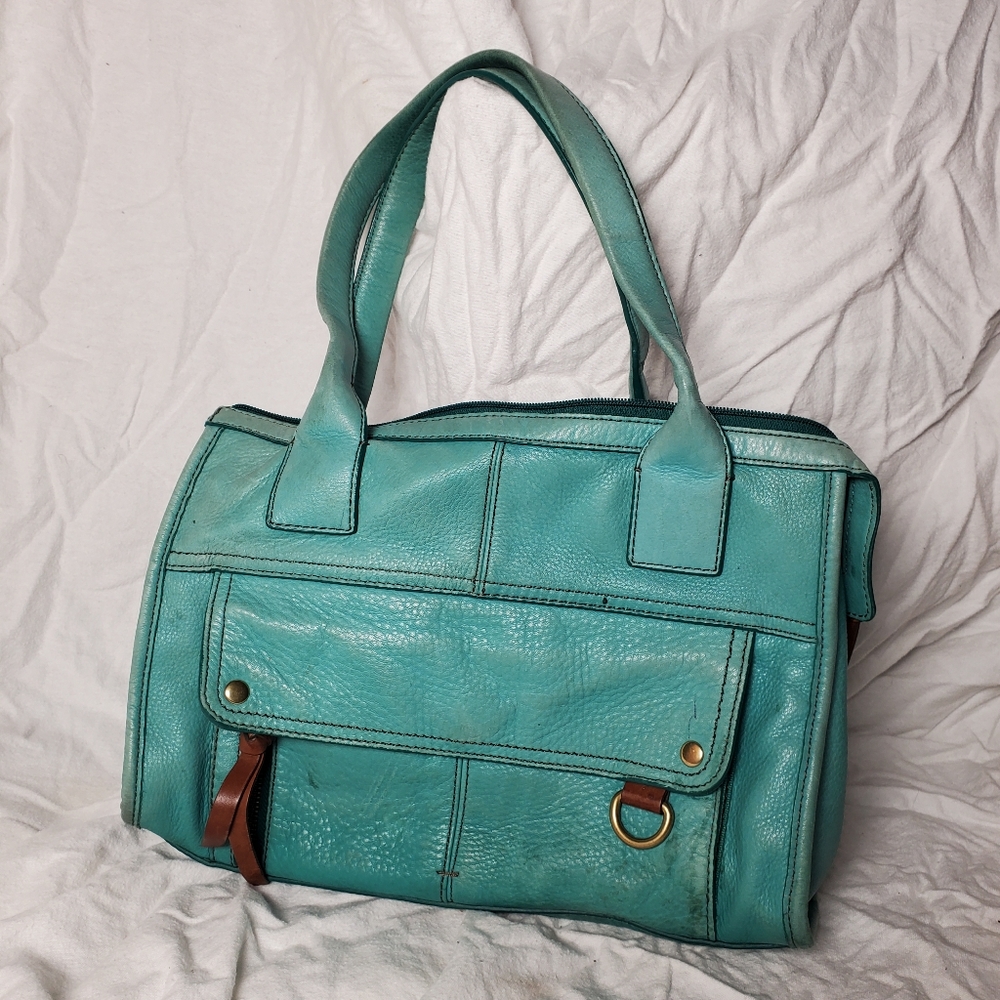 Fossil turquoise leather shoulder bag